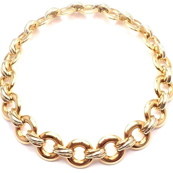 Rare! Authentic Cartier Trinity 18k Multi Color Gold Round Link Necklace - Picture 9 of 9